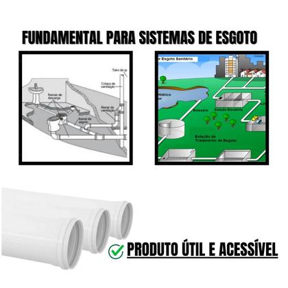 Imagem de Kit 6 Cano Tubo Pvc Esgoto Branco 150mm 1 Metro Hidráulico