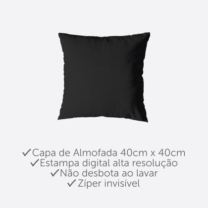 Imagem de Kit 6 Capa de Almofada 40cm x 40cm Decorativas Estampadas Digital Coloridas Sala Sofá Quarto