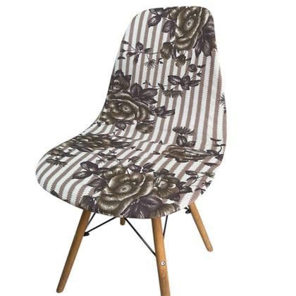 Imagem de Kit 6 Capa de Cadeira Charles Eames Eiffel Pé Palito Malha Estampada