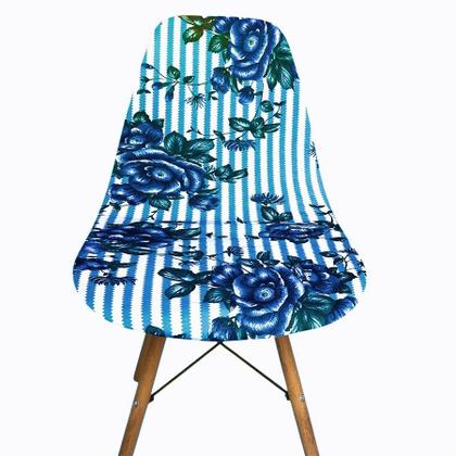Imagem de Kit 6 Capa de Cadeira Charles Eames Eiffel Pé Palito Malha Estampada