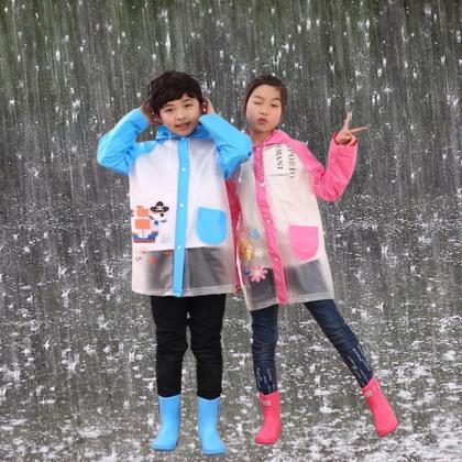 Imagem de kit 6 Capa de chuva infantil para menina menino com capuz e bolsos pvc reforçada escolha a sua 