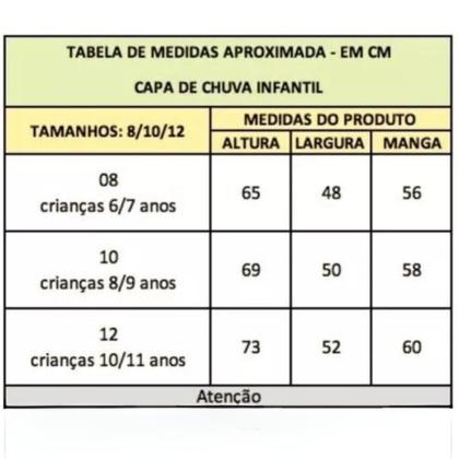 Imagem de kit 6 Capa de chuva infantil para menina menino com capuz e bolsos pvc reforçada escolha a sua 