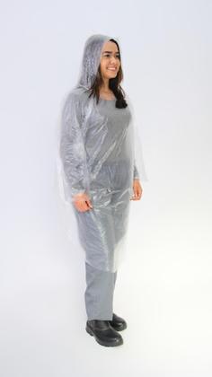 Imagem de KIT 6 Capa de Chuva Transparente C/Capuz  S/Elástico no Punho - PREVEMAX