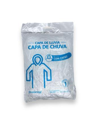 Imagem de KIT 6 Capa de Chuva Transparente C/Capuz  S/Elástico no Punho - PREVEMAX