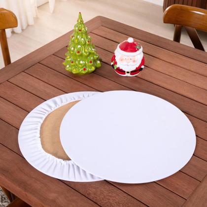 Imagem de Kit 6 Capa de Sousplat + Base MDF Liso Mesa Posta Natal