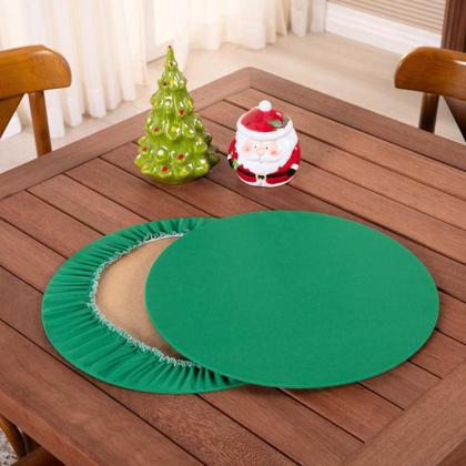 Imagem de Kit 6 Capa de Sousplat + Base MDF Liso Mesa Posta Natal