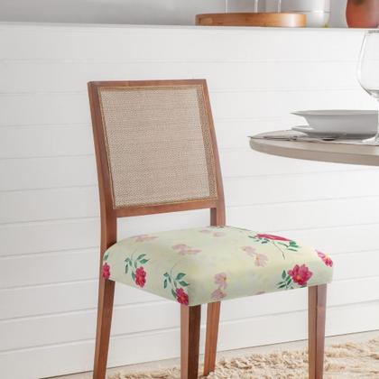 Imagem de Kit 6 Capas Assento Cadeira Jantar Mesa Cozinha Protetora Lisa Elasticada Ajustável Fecho Fivela