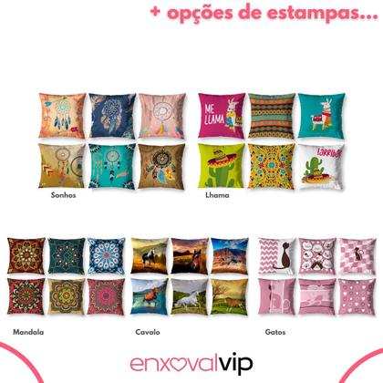 Imagem de Kit 6 Capas de Almofada 40cm x 40cm Decorativas Estampadas Sala Sofá Quarto