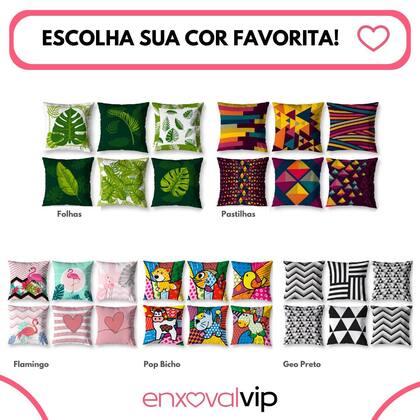 Imagem de Kit 6 Capas de Almofada 40cm x 40cm Decorativas Estampadas Sala Sofá Quarto