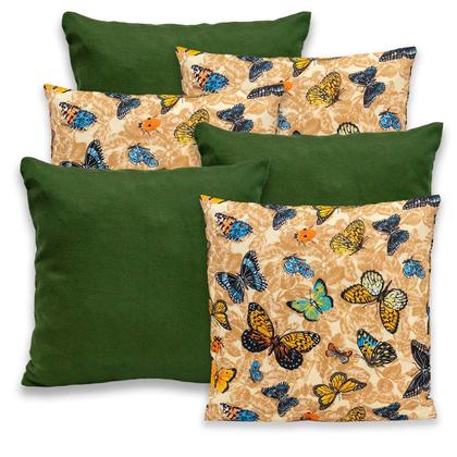 Imagem de Kit 6 Capas de Almofada 40x40cm Zíper Gorgurinho Lisa e Estampada