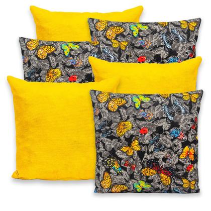 Imagem de Kit 6 Capas de Almofada 40x40cm Zíper Gorgurinho Lisa e Estampada