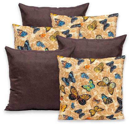 Imagem de Kit 6 Capas de Almofada 40x40cm Zíper Gorgurinho Lisa e Estampada