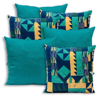 Imagem de Kit 6 Capas de Almofada Lisa e Estampada 40x40cm Zíper Gorgurinho