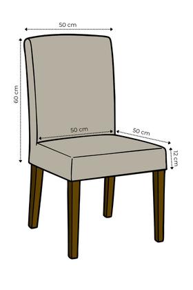 Imagem de Kit 6 Capas De Cadeira Sala Jantar Marrom Lisa Encosto 60cm Com Elástico