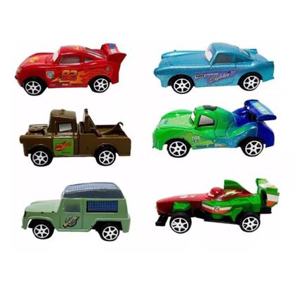 Imagem de Kit 6 Carrinhos Fricção Filme Carros 3 Relampago Mcqueen