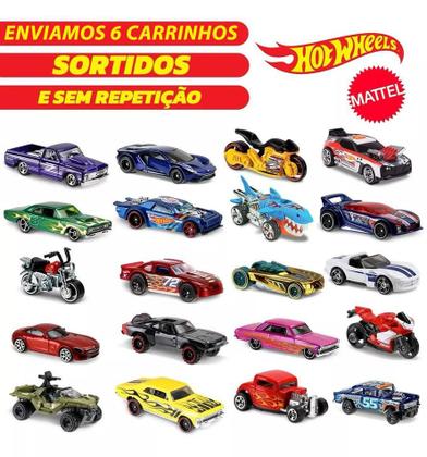 Kit 6 Carrinhos Hot Wheels -Sortidos 1/64 - Mattel - Carrinhos de