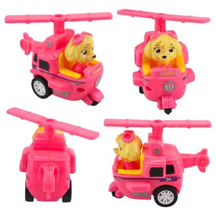 Imagem de Kit 6 Carrinhos Patrulha Canina Com Fricção Coleção Patrulha Figuras De Ação Patrulha Canina Rubbie, Skye, Chase E Marsha