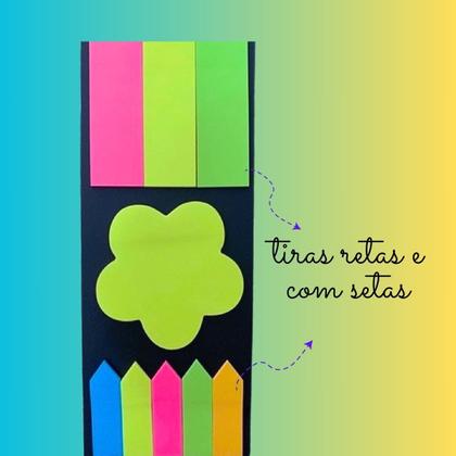 Imagem de Kit 6 Cartelas de 9 Peças Coloridas Blocos de Notas Autocolantes para Escola e Trabalho