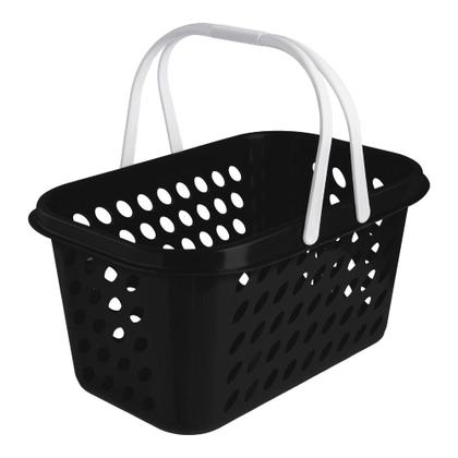 Imagem de Kit 6 Cesta Cestinha Plástica Supermercado Compras 3L c/ Alça Resistente Leve Mulituso Portátil