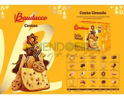 Imagem de Kit 6 Cesta De Natal Bauducco Grande 21 Itens Original C Nf