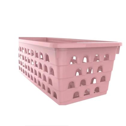 Imagem de Kit 6 Cesto Organizador Multiuso Decorativo Pequeno Comprido p/ Gaveta Armário 28x11 cm