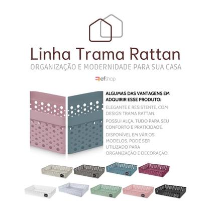 Imagem de Kit 6 Cesto Organizador Rattan Multiuso Armário Gaveta Lavanderia G (34x25)