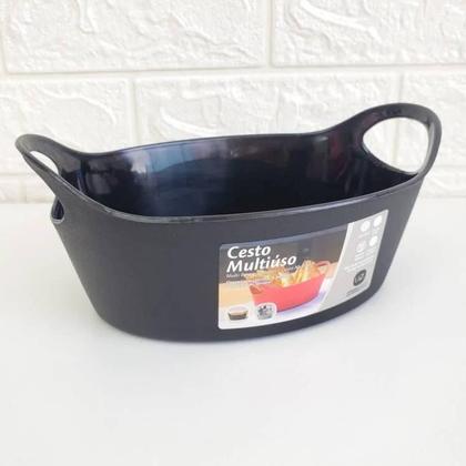 Imagem de Kit 6 Cestos Batata Frita Preto 28x12cm Restaurantes Bares Lancherias Plus M Uz Utilidades