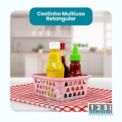 Imagem de Kit 6 Cestos Organizador 16X12X6Cm +10 Cabide Preto Infantil