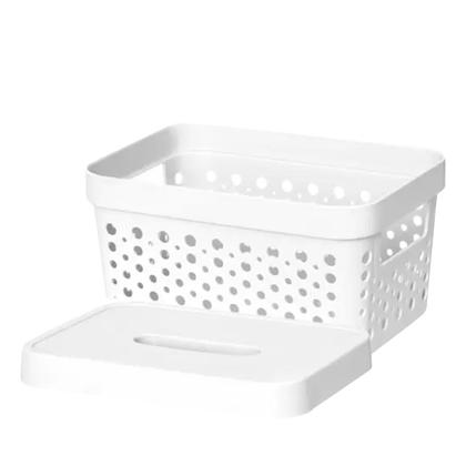 Imagem de Kit 6 Cestos Organizador Com Tampa 2 Litros Multiuso