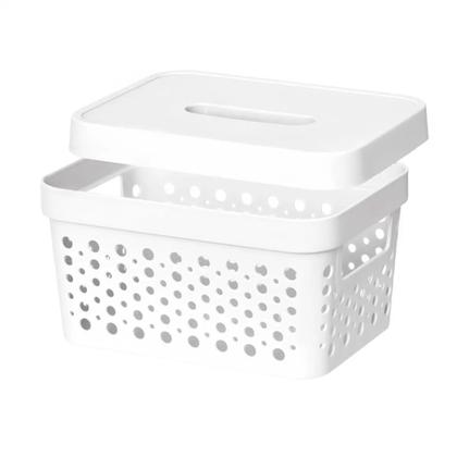 Imagem de Kit 6 Cestos Organizador Com Tampa 2 Litros Multiuso