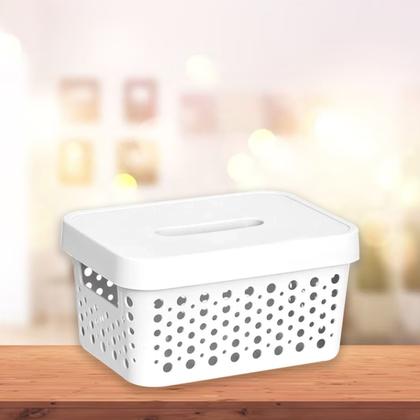 Imagem de Kit 6 Cestos Organizador Com Tampa 2 Litros Multiuso