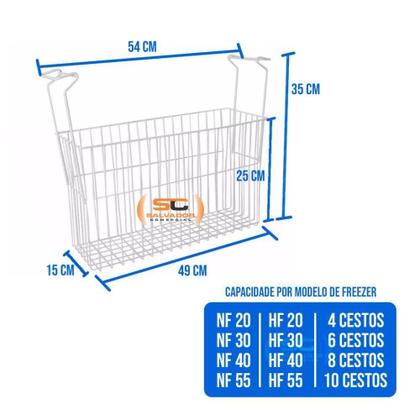 Imagem de Kit - 6 Cestos Organizador Nextgen Para Freezer E Hf - Metalfrio