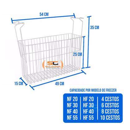 Imagem de KIT - 6 Cestos Organizador Nextgen para Freezer NF e HF - Metalfrio