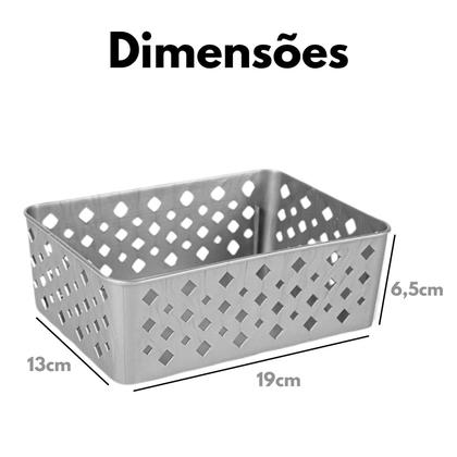 Imagem de Kit 6 Cestos Organizadores Medio Premium para Cozinha e Lavanderia
