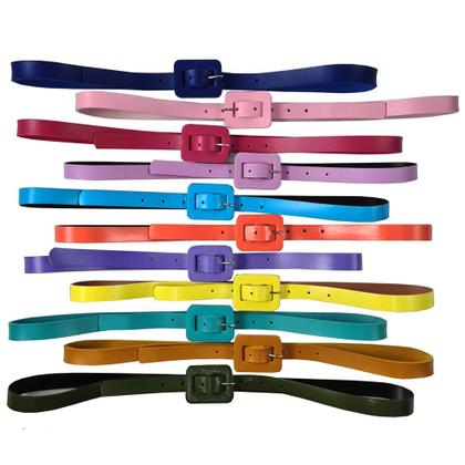 Imagem de Kit 6 Cintos Feminino Basico De Fivela Oval Retro Fino, CF12