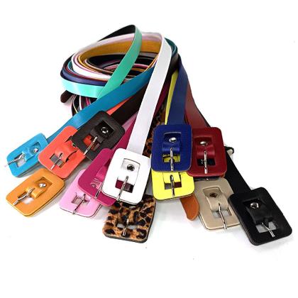 Imagem de Kit 6 Cintos Feminino Basico De Fivela Oval Retro Fino, CF12