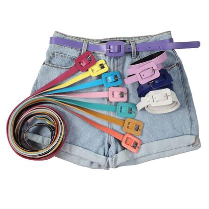 Imagem de Kit 6 Cintos Feminino Basico De Fivela Oval Retro Fino, CF12