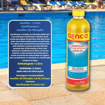 Imagem de Kit 6 Clarificante E Auxilitar De Filtração Genfloc Piscinas
