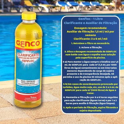 Imagem de Kit 6 Clarificante E Auxilitar De Filtração Genfloc Piscinas