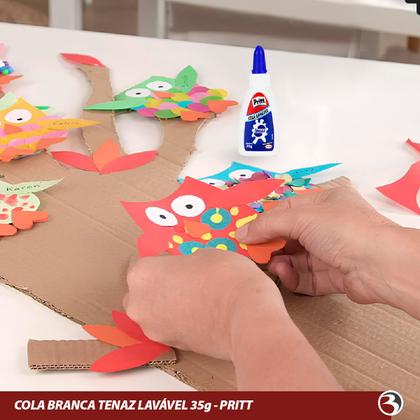 Imagem de Kit 6 Cola Branca 35g Tenaz Pritt Lavável  Ideal para Escola, Artesanato e Materiais Diversos