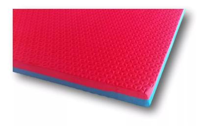 Imagem de Kit 6 Colchonete EVA Tapete 100x50x2cm Bicolor Azul/Vermelho