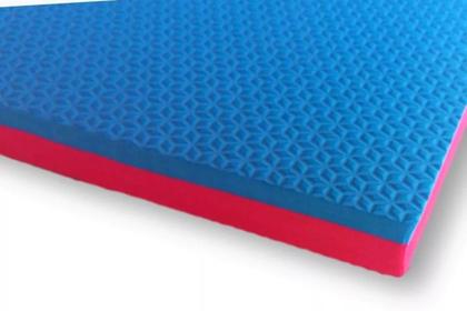 Imagem de Kit 6 Colchonete EVA Tapete 100x50x2cm Bicolor Azul/Vermelho