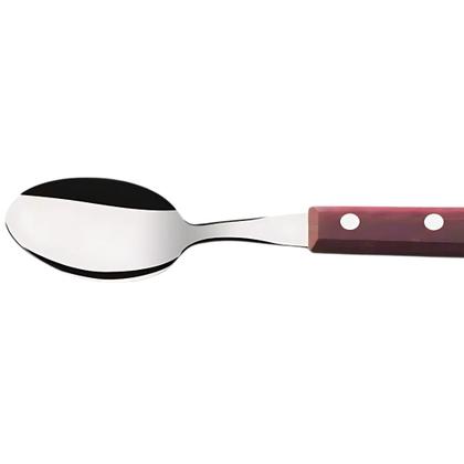 Imagem de Kit 6 Colheres De Mesa Madeira Martinazzo Universal Conjuto Talheres Inox Cabo Madeira