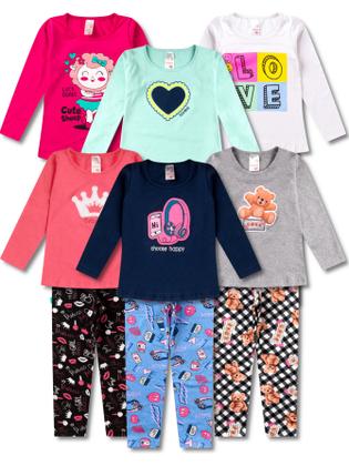 Imagem de Kit 6 Conjunto Infantil Feminino Roupa de Inverno Menina