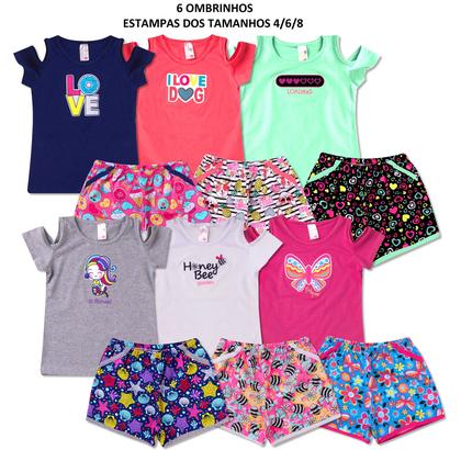 Imagem de Kit 6 Conjunto Infantil Feminino Roupa de Verão Menina