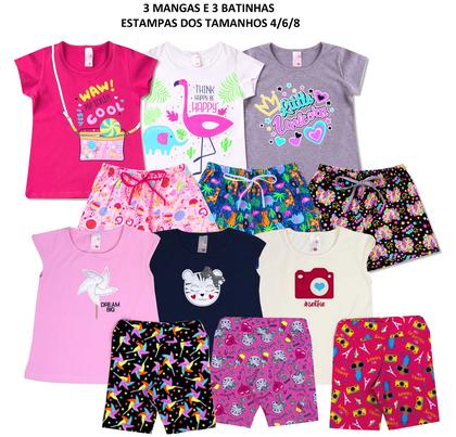 Imagem de Kit 6 Conjunto Infantil Feminino Roupa de Verão Menina