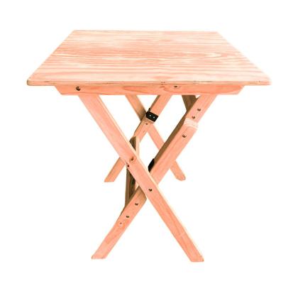 Imagem de Kit 6 Conjuntos Mesa Dobrável 70x70cm Para Bar Com 4 Cadeiras Em Madeira Maciça - Cru