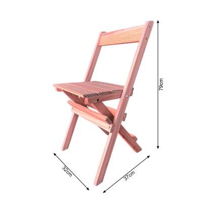 Imagem de Kit 6 Conjuntos Mesa Dobrável 70x70cm Para Bar Com 4 Cadeiras Em Madeira Maciça - Cru