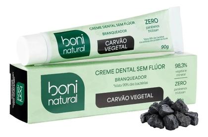Imagem de Kit 6 Cremes Dentais Branqueador Menta e Carvão Vegetal 90g Boni Natural