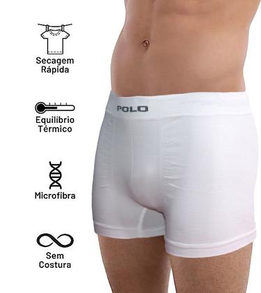 Imagem de Kit 6 Cueca Boxer Microfibra Polo Star Branca - V1